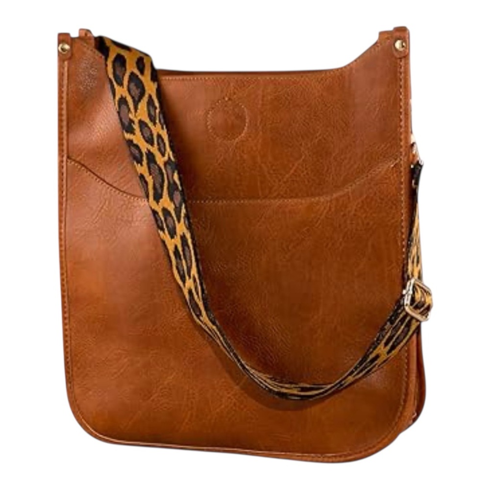 Pinafore Vegan Leather Crossbody 
Shoulder Bag with Adjustable Strap